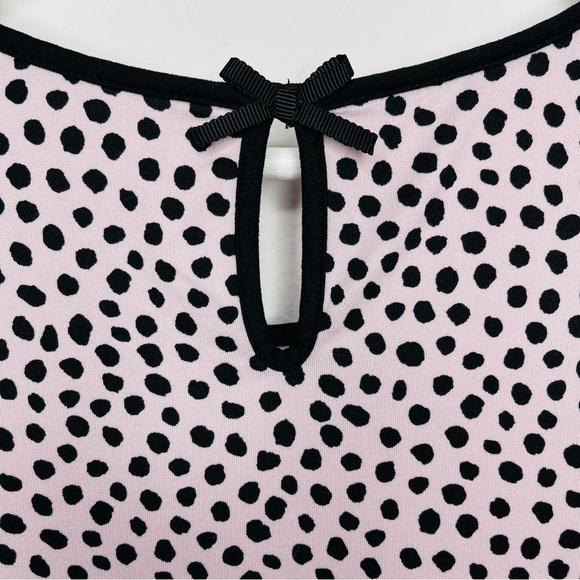 Kate Spade Womens Pajama Tank Top Blush Pink Black Polka Dot Jersey Knit Size XL - Picture 6 of 12
